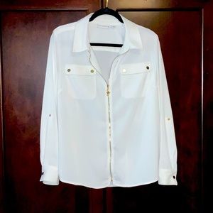 Susan Graver white shirt / size 10